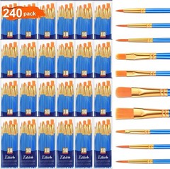 240 Piece Acrylic Brush Set – Nylon Brush Head – for Oil, Gouache, Face Painting