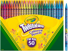 Colored Pencils Set 50ct Twistable No Sharpen Art Supplies for Kids Girls Boys