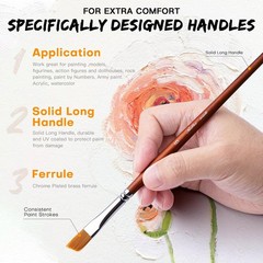 Golden Maple Angular Paint Brushes, 9PC Oblique Tip Nylon Hair 9BZ, Bronze