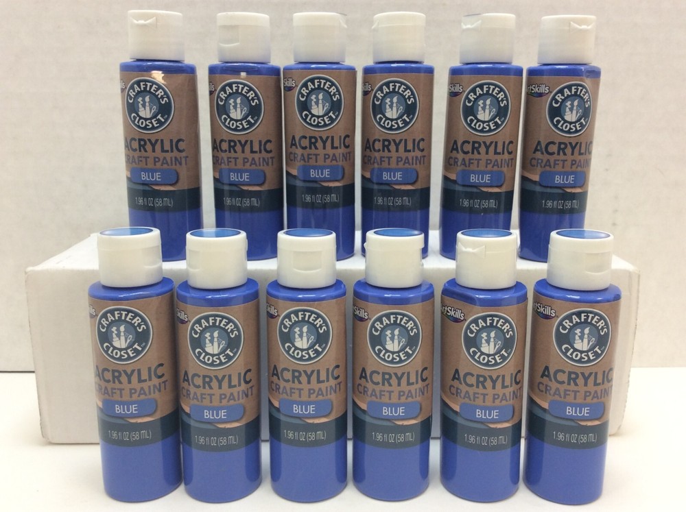 ArtSkills Premium Acrylic Paints, Craft Paint, Blue, 1.96 fl oz, Lot of 12 💙