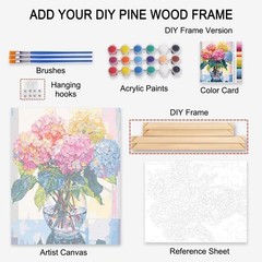 Tucocoo Hydrangea 16''x20''(DIY Frame), Flower in Vase 04