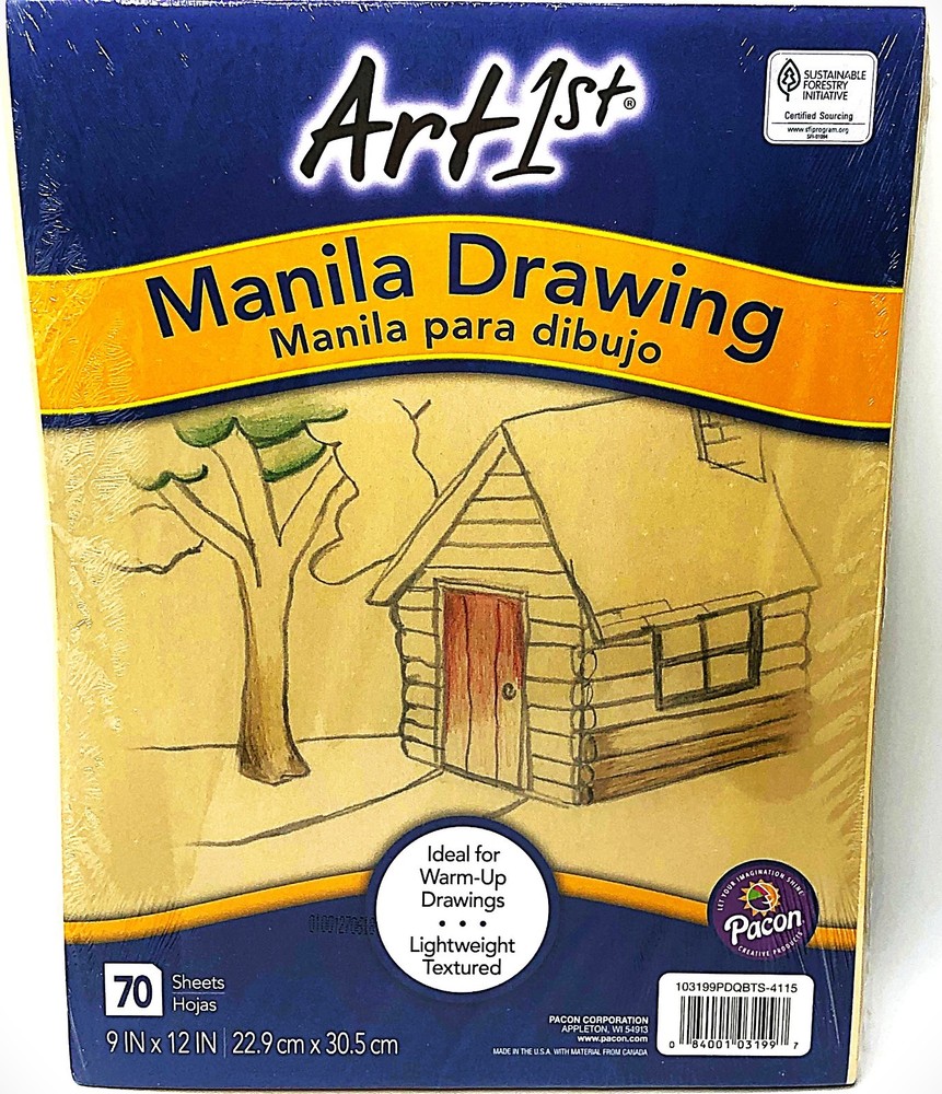 New 9”x 12” Manila Art 1st Drawing Paper; Lightweight Textured; ct # 70