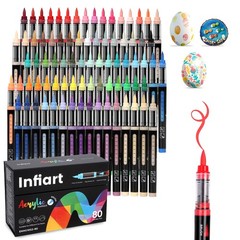 80 Colors Acrylic Paint Markers Brush Tip, Ink Control Acrylic Paint Pens Wat…
