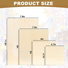 18 Pack Unfinished Wood Canvas Panels Kit Wooden Panel 11.8 x 7.9 inches, tan