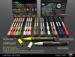TOOLI-ART Acrylic Paint Pens 48 Markers Set Limited Edition 0.7mm Extra Fine Tip