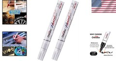 2 Pack White Paint Pens – Quick-Drying, Oil-Based, Waterproof Markers for Arts