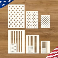 6 Pieces American Flag Stencil Template Set with 6 Sizes,Stencils for Paintin…