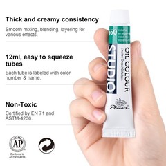 Oil Paint Set, 24x12ml/0.4 Fl Oz Tubes, Non-toxic Oil Based Paints for Canvas…