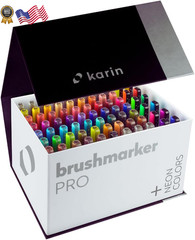 Brushmarker Pro 75Pc Mega Box plus Brush Tip Markers Set Blendable Water Based