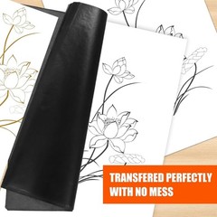 50 Sheets Carbon Paper Black Graphite Paper Transfer Tracing Paper and 5 Pieces