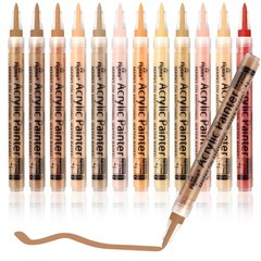 Whaline Acrylic Skin Tone Paint Pens 12 1 Count (Pack of 12),