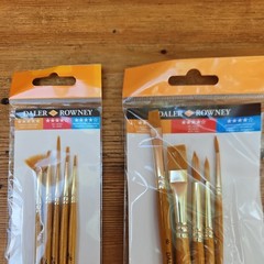 2 Packs of 5 Daler Rowney Gold Taklon Synthetic Brushes, New, Various Sizes