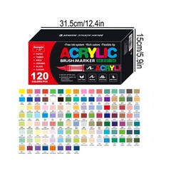 Acrylic Paint Markers 120 Vivid Colors Soft Head Odorless Art Craft YOUQIWJ Pens