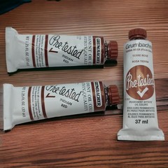 Lot E: Vintage Unused Grumbacher PreTested Oil Paint Terra Rosa x1 Indian Red x2