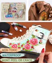 Colorful Acrylic Leather Paint for Shoe Painting- 36 Colors Leather Paint for Ba