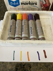 SAMFORDS Deluxe Felt Tip Markers SMELLY 5pc LOT Vintage Box USA Multi Colors