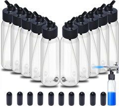 10Pcs Airbrush Siphon Feed Jar, 1.07 Ounce(30Cc) Plastic Airbrush Bottles Jars,