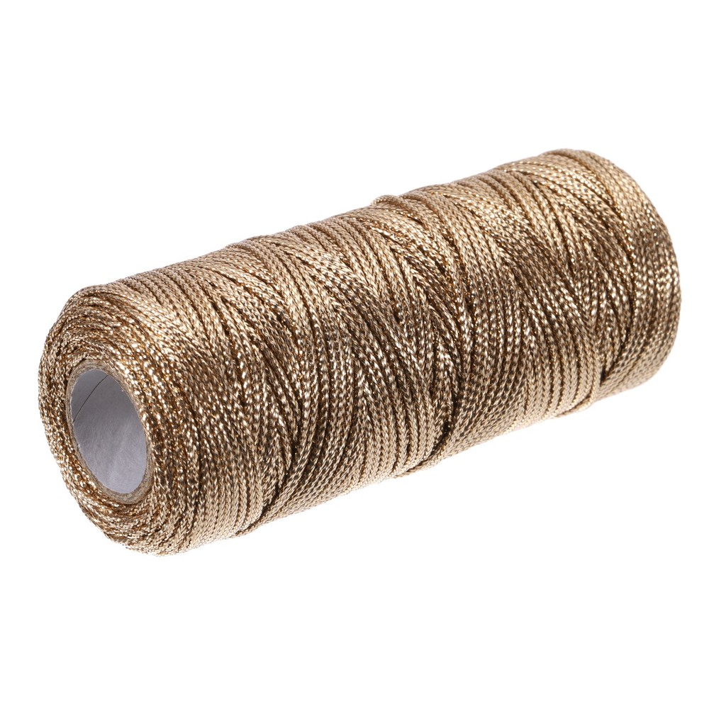 Cotton Rope Twisted Braided Rope Cord, Rose Gold 100m/109 Yard 1.5mm Dia