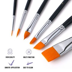 6 PCS Face Paint Brush Set Artist Brushes For Body Painting Acrylic Oil Tool