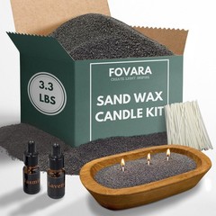 Candle Wax Kit 3.3 lb Pearled Sand Jasmine Lavender Scented Black AS-1 Fovara