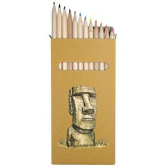 12 x ‘Single Easter Island Head’ Long Colour Pencils (PE00078059)