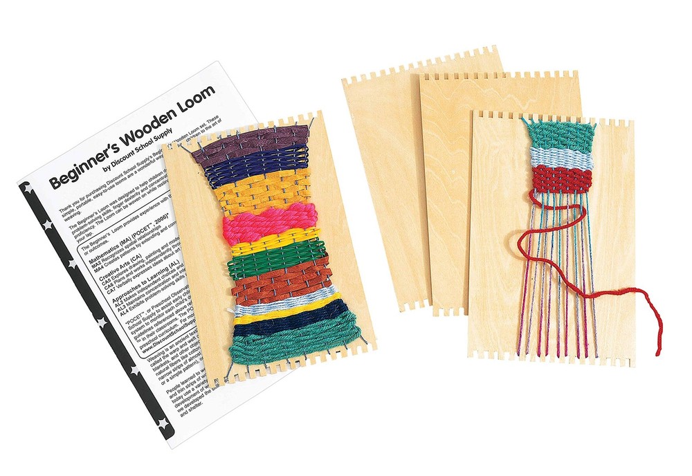 Weaving board Wood 15 x 23 cm 12 pieces