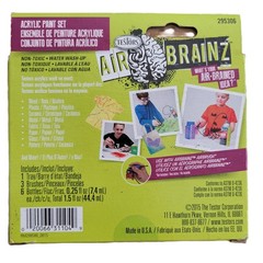 Testors Air Brainz Airbrush Acrylic Set of 6: 4 Fluorescent colors + black/White