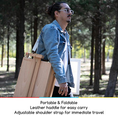 French Easel, Large Sketchbox Easel – Foldable Portable Beechwood Field Art Ease