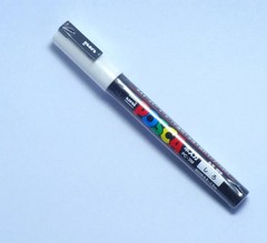 Uni Posca Paint Marker PC-3M White, 2 pens 1 Count (Pack of 2), Black