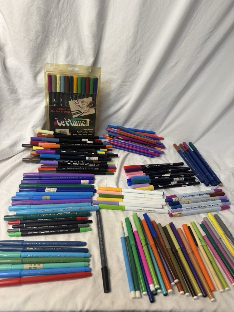 Staedtler Marvy Le Plume Tombow Chisel Pentel Crayola Craft Color Marker 146 LOT