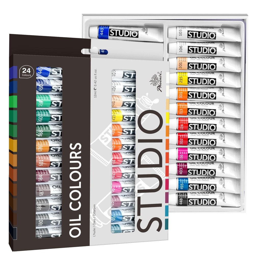 Oil Paint Set, 24x12ml/0.4 Fl Oz Tubes, Non-toxic Oil Based Paints for Canvas…