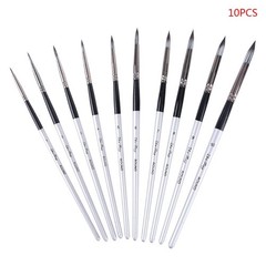 10 Pcs Long Handle Acrylic Painting Brush Long Handle Round Point Tips Pens Set