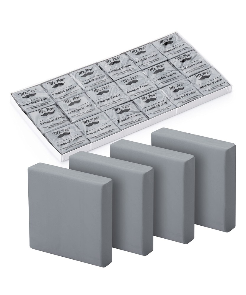 Mr. Pen- Kneaded Erasers, 1.44″ x 1.36″, 18 18 Pack, x Gray