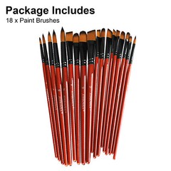 18PCS Paint Brushes Set Detail Painting for Watercolour Oil Art Acrylic Gouaches