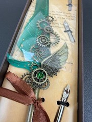 Dolin 1502 World Map Series Steampunk Feather Quill Pen Set