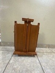 French Portable Wooden Easel Artist Sketch box mahogany wood?