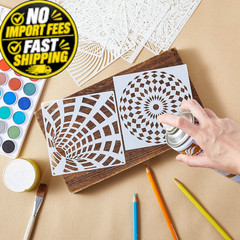 Tinlade 36 Pack Geometric Painting Stencils Set, Reusable 7.87 x Inches