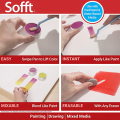 Sofft Artist Tools by GOLDEN, Mixed Sponge Bars, Pack of 4, Professional Artist