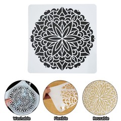 Ornaous 9Pcs Plastic Reusable Mandala Stencils for Painting, large, white
