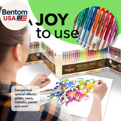 100 Gel Pens for Adult Coloring Set | Drawing, Scrapbooks, Journals | Amazing Co