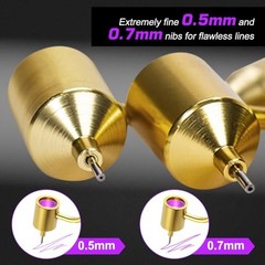 2Pcs Fine Line Fluid Writer Paint Applicator Pens with 0.5mm and 0.7mm Stem