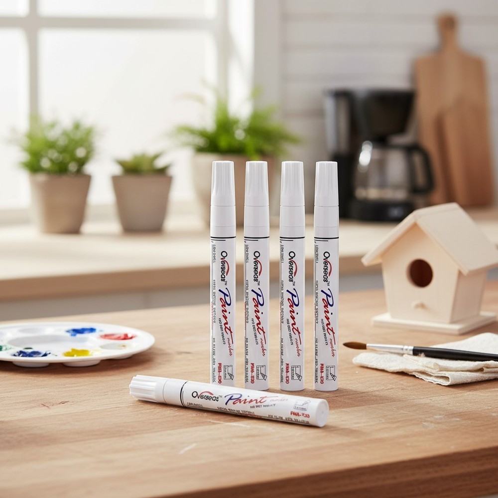 Professional Quality White Permanent Paint Pens, 6 Pack – Waterproof & Non-toxic
