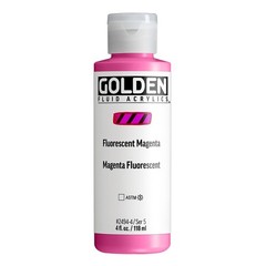 Fluid Acrylics Fluorescent Magenta 4 fl. oz. Professional Paint Clear Jar