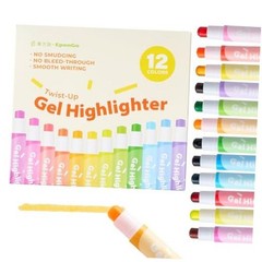 12-Pack Bible Highlighters No Bleed -Vibrant Pastel Colors Aesthetic Twist-Up
