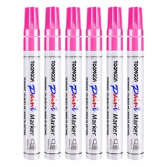 TOOMGGA Pink Permanent Paint Pens – 6 Pack Oil Based Paint Markers, Pens For …