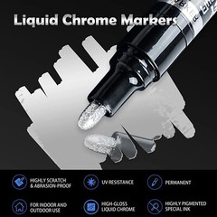 3PACK Liquid Chrome Marker Pump Model Silver Mirror DIY Highlight Multifunction