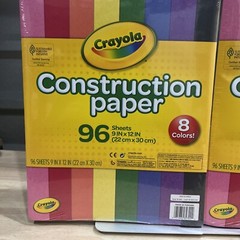 NEW! 2PK Crayola 96ct Construction Paper – 8 Colors Crafts Kids 192 Total Sheets