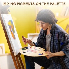 Palette Knife Painting, 9.3″ Stainless Steel Spatula, Mahogany Finish