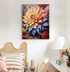 Paint by Numbers Kit for Adults- Flowers Adult Paint by Number Kits on Canvas fo