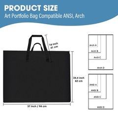Art Portfolio Bag, 24 x 36 Extra Large Light Weight Art Portfolio Case Should…